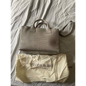 Clean Teddy Blake handbag Bella Croco 12" light grey Italy made